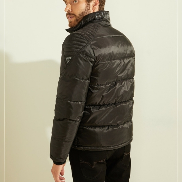 NEW GUESS Black Andrew Puffer Jacket - Picture 1 of 11